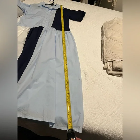 Plan C Light Blue Shirt Dress. Size M - Picture 12 of 14